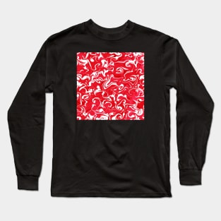 Red and white liquify art Long Sleeve T-Shirt